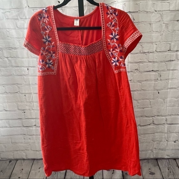 Old Navy Dress Womens Small Embroidered Short Sleeve Size Small - Picture 2 of 6